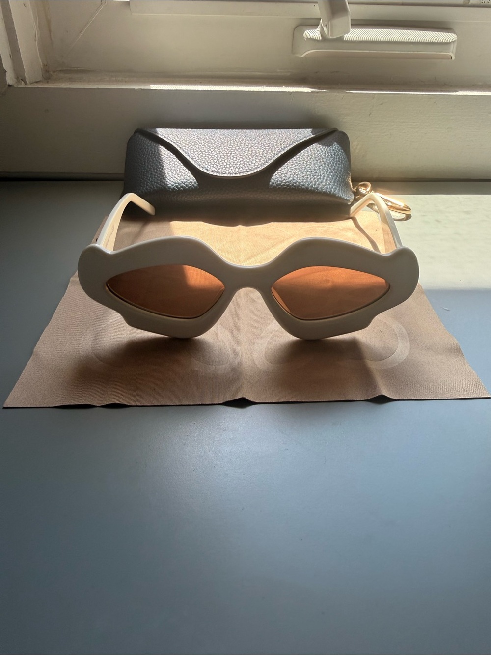 Loewe Paula’s Ibiza Oval Sunglasses Ivory